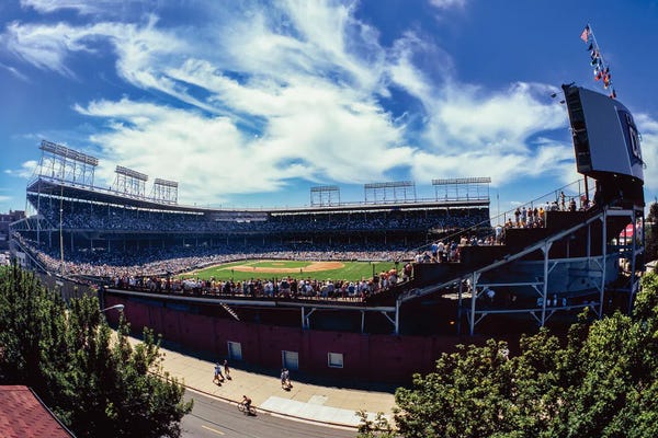 Baseball: Murphy's Bleachers View, Day, Fisheye, Cubs Vs Phillies, Wrigley Field, Chicago, Illinois, USA, July 31, 2003 by Panoramic Images