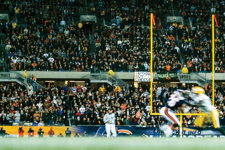 2 Players Blocking Each Other, Bears Vs. Packers, Soldier Field, Chicago, Illinois, September 29,2003