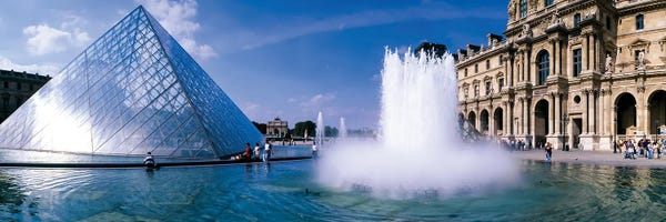 Fountains: Exterior, Louvre Museum, Paris, France by Panoramic Images