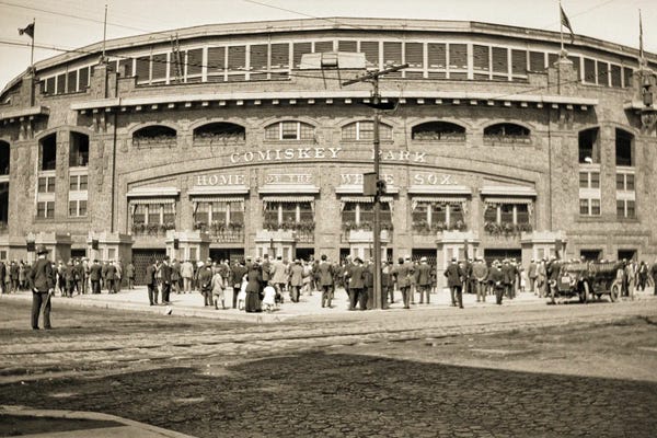 Sepia Photography: White Sox Baseball Fans Buying Tickets Entering Comiskey Park, Chicago Illinois USA by Panoramic Images