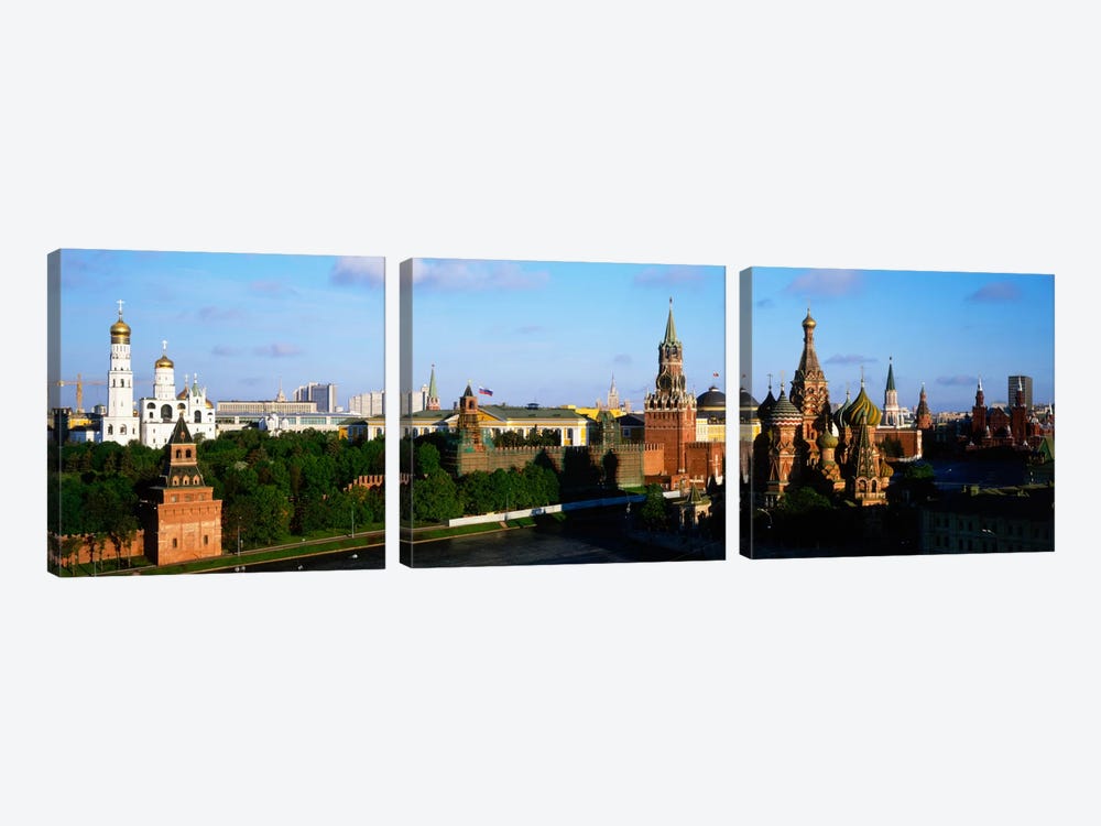High-Angle View Of Red Square, Moscow, Russian Federation by Panoramic Images 3-piece Canvas Art Print