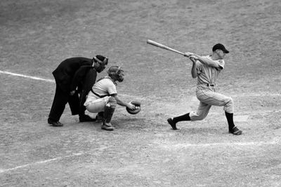 1940s Batter Swings Strike At Home Plate Athletics And Washington September 3 1947 by Panoramic Images canvas print