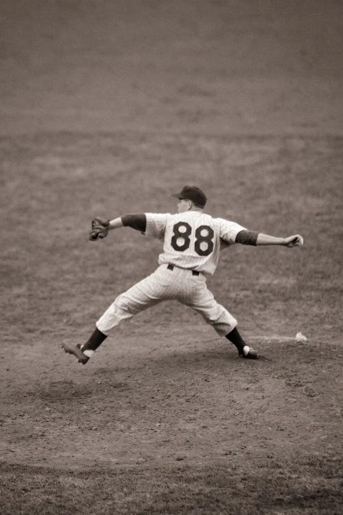 October 4th, 1950 A Pitcher In World Series Game Philadelphia Phillies Vs. New York Yankees