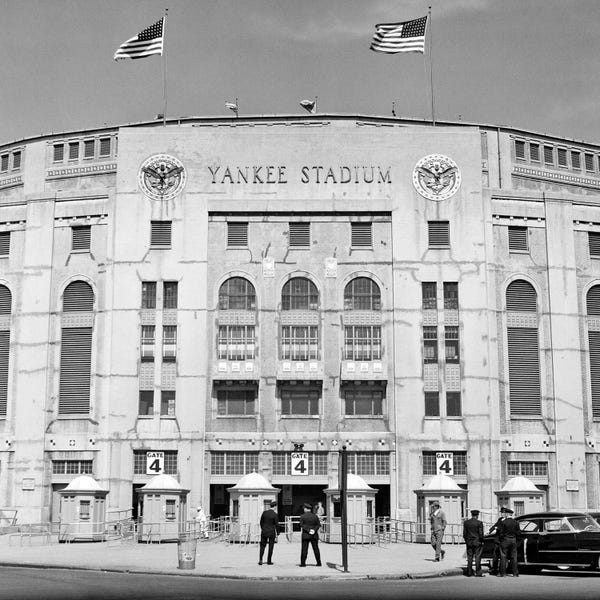 Canvas Print: Original 1923 Yankee Stadium Entrance To Gate #4 Located In The Borough Of The Bronx, NYC, USA by Panoramic Images