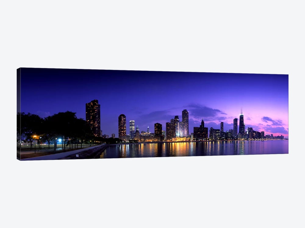 Night Skyline Chicago IL USA by Panoramic Images 1-piece Canvas Artwork