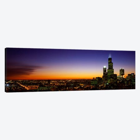 Night Chicago IL USA  Canvas Print #PIM1647} by Panoramic Images Canvas Art