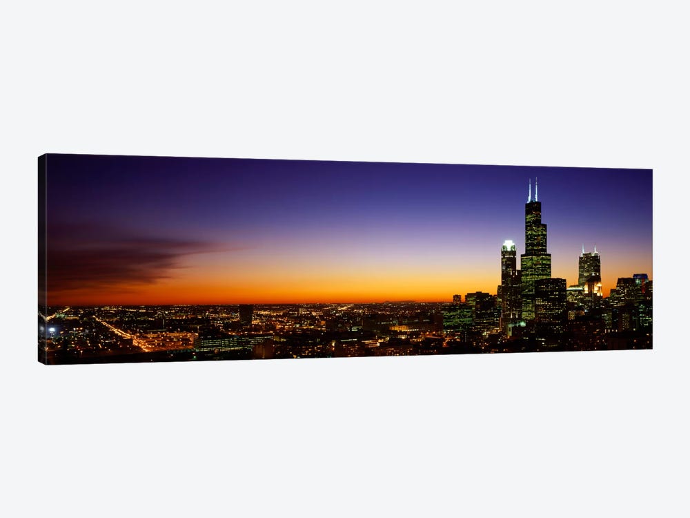 Night Chicago IL USA  by Panoramic Images 1-piece Canvas Art Print