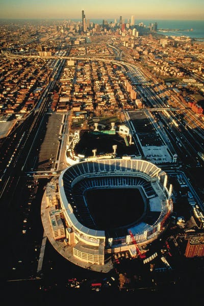 Aerial Photography: Aerial View Of Old & New Comiskey Park Stadiums, Chicago, Cook County, Illinois, USA by Panoramic Images