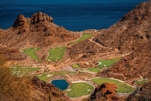 Golf Courses: Aerial View Of Danzante Bay Golf Course, Baja California Sur, Mexico by Panoramic Images