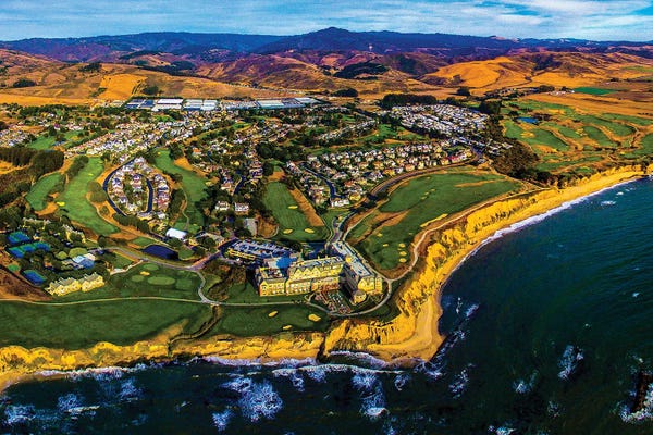 Golf Courses: Aerial View Of Half Moon Bay Golf Links Golf Course, Half Moon Bay, California, USA by Panoramic Images