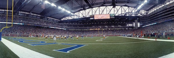 American Football Match At Ford Field, Detroit, Michigan, USA