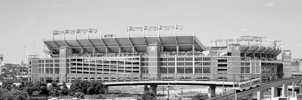 Maryland: Cable Car Passing By A Stadium, M&T Bank Stadium, Baltimore, Maryland, USA by Panoramic Images