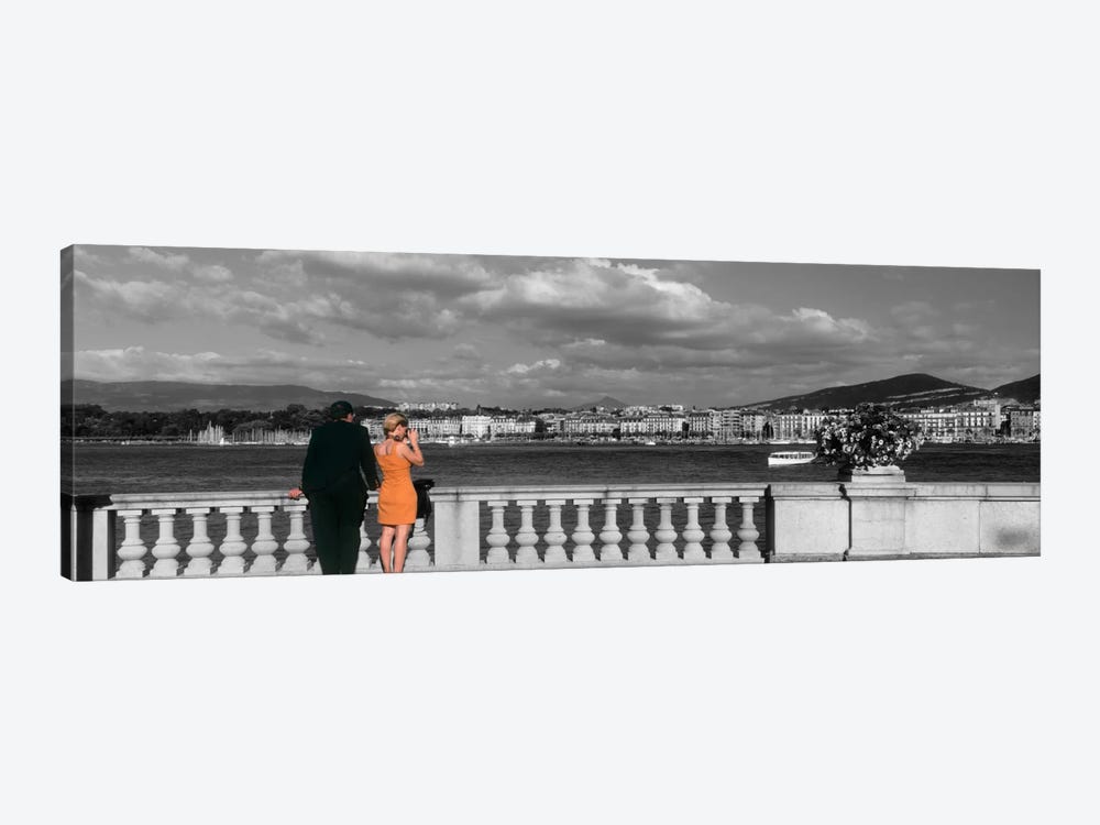 Couple at Leman Geneva Switzerland by Panoramic Images 1-piece Canvas Art