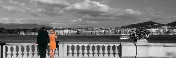 Geneva: Couple at Leman Geneva Switzerland by Panoramic Images