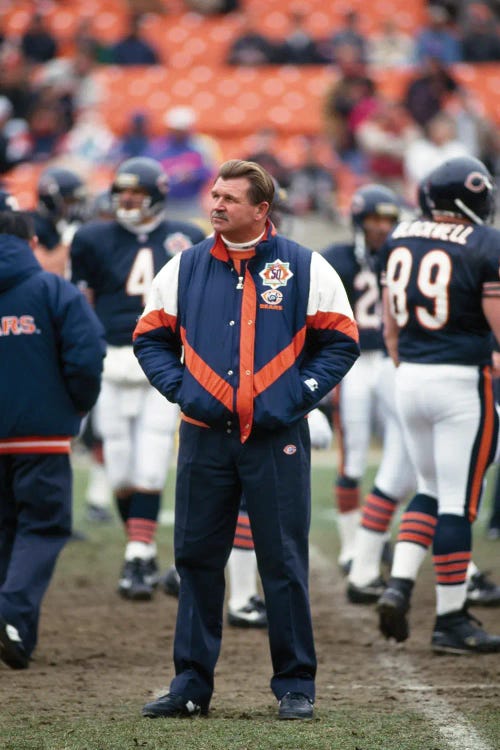 Coach Ditka Standing In A Stadium, Soldier Field, Lake Shore Drive, Chicago, Cook County, Illinois, USA by Panoramic Images wall art