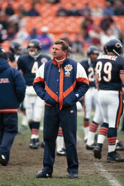 Coach Ditka Standing In A Stadium, Soldier Field, Lake Shore Drive, Chicago, Cook County, Illinois, USA