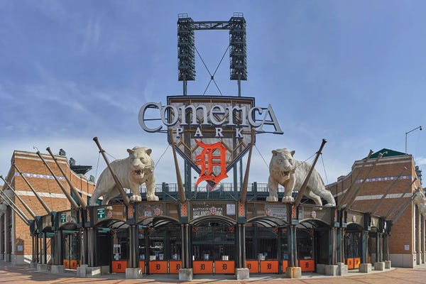 Stadiums: Comerica Park Baseball Stadium Entrance And Exterior, Detroit, Michigan, USA by Panoramic Images