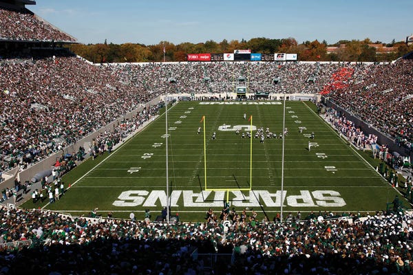 Elevated View Of Spartan Stadium III, Michigan State University, East Lansing, Michigan, USA