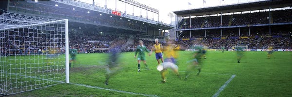 Football Match In Rasunda Stadium, Stockholm, Sweden