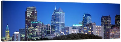 Night, Philadelphia, Pennsylvania, USA Canvas Art Print - Philadelphia Skylines