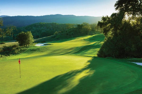 Large Photography - Canvas Prints: Golf Flag In A Golf Course, Preserve Golf Club, Carmel-By-The-Sea, Monterey County, California, USA by Panoramic Images