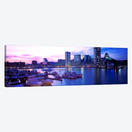 SunsetInner Harbor, Baltimore, Maryland, USA Canvas Print #PIM1658} by Panoramic Images Canvas Wall Art