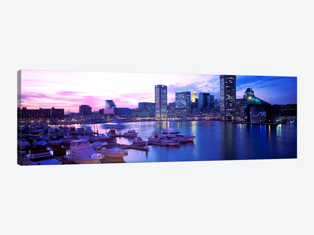 SunsetInner Harbor, Baltimore, Maryland, USA by Panoramic Images 1-piece Canvas Art Print
