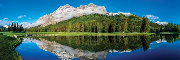 Golf Courses: Lake And Golf Course, Mount Kidd, Alberta, Canada by Panoramic Images