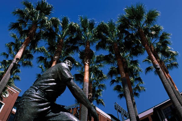 Fine Art Print: Low Angle View Of A Statue Of Willie Mays At AT&T Park, San Francisco, California, USA by Panoramic Images
