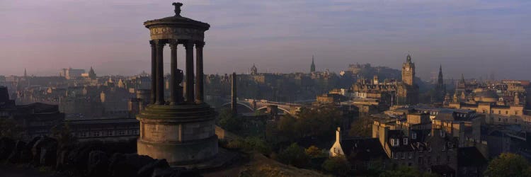 Dugald Stewart Monument With City Centre In The Background, Edinburgh, Scotland, United Kingdom