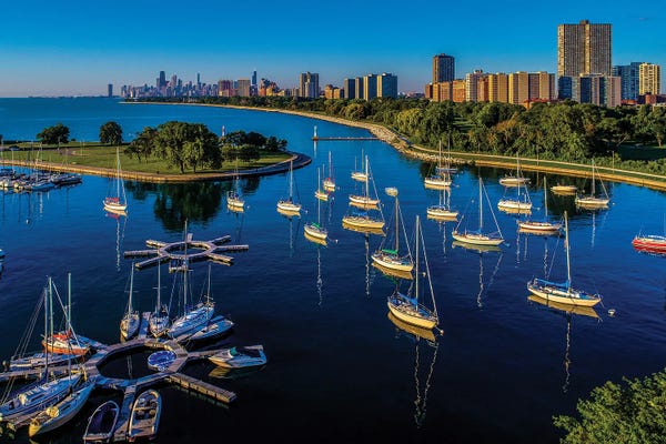 Golf Courses: Montrose Harbor And Sydney R. Marovitz Golf Course I, Chicago, Cook County, Illinois, USA by Panoramic Images