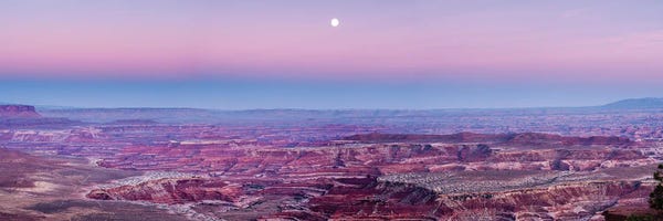 Canyons: Moon Rising Over Canyonlands National Park From Panorama Point, Glen Canyon National Recreation Area, Utah, USA by Panoramic Images