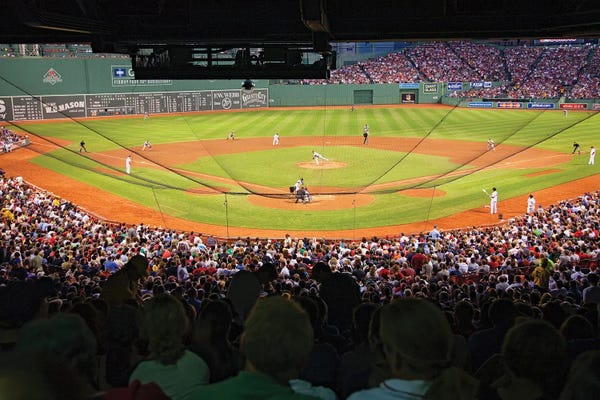 Fine Art Print: Night Baseball Game At Historic Fenway Park, Boston Red Sox, Boston, Ma., USA, May 20, 2010 by Panoramic Images