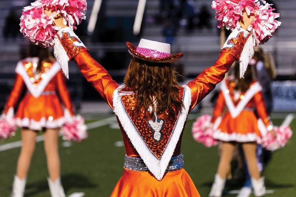 Cheerleaders At High School Football Game - October 12, 2018, Paris Texas, USA