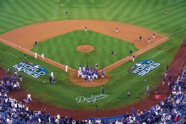 Fine Art Print: Walk-Off Home Run To Win World Series Game - October 26, 2018 - Los Angeles, California, USA - Dodger Stadium: by Panoramic Images