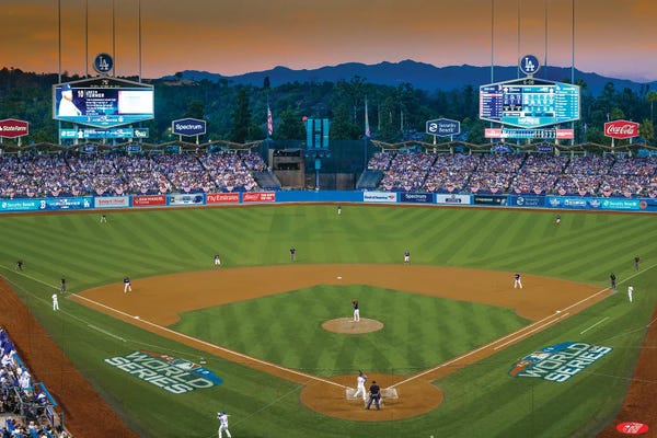 Fine Art Print: La Dodgers Defeat Boston Red Sox 3-2 In Game 3 - October 26, 2018 - Dodger Stadium, Los Angeles, California, USA by Panoramic Images