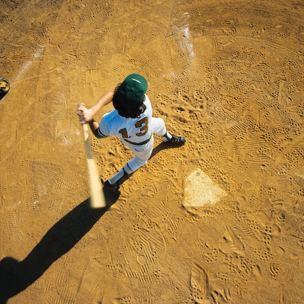 Athletes & Coaches: Overhead View Anonymous Boy Swinging Baseball Bat by Panoramic Images