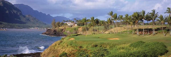 Golf Courses: Palm Trees At Seaside I, Kiele Course, Number 13, Kauai Lagoons Golf Club, Lihue, Hawaii, USA by Panoramic Images