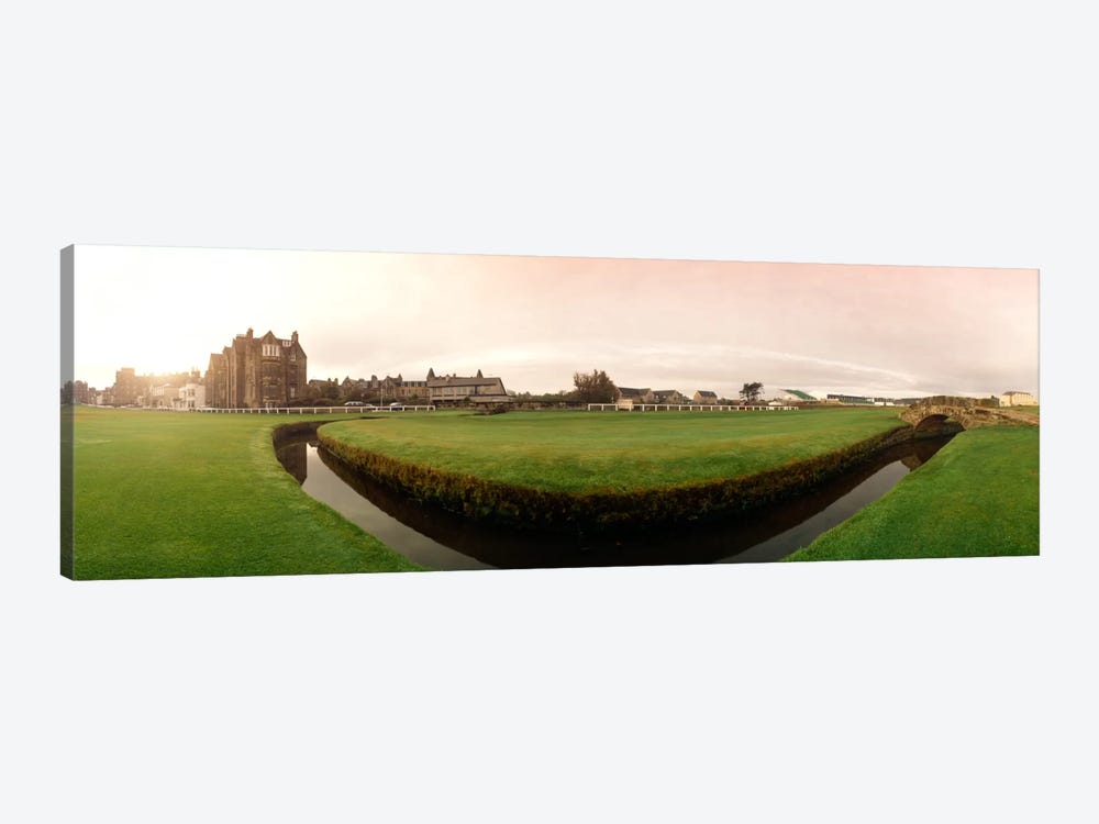 Ground Level View Of Swilcan Bridge & Burn, Old Course, The Royal And Ancient Golf Club Of St. Andrews, Fife, Scotland by Panoramic Images 1-piece Art Print