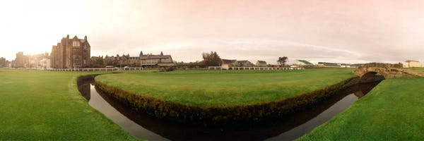 Scotland: Ground Level View Of Swilcan Bridge & Burn, Old Course, The Royal And Ancient Golf Club Of St. Andrews, Fife, Scotland by Panoramic Images