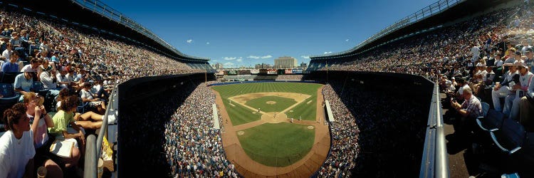 Spectators Watching A Baseball Match In Yankee Stadium, View From Behind Home Plate, New York City, Ny