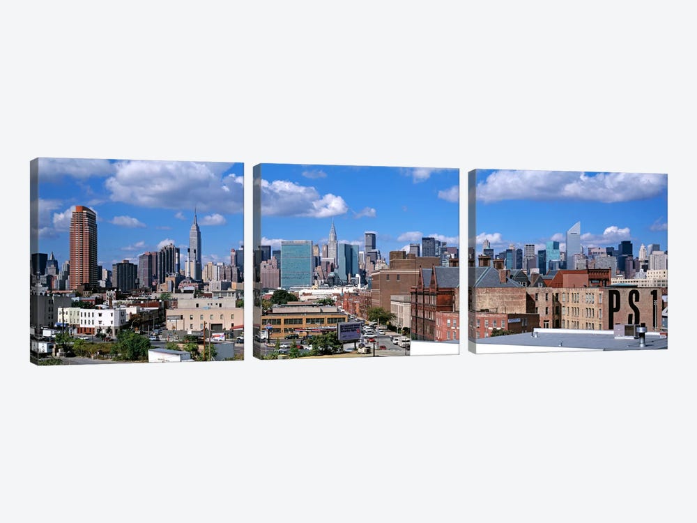 Aerial View Of An Urban City, Queens, NYC, New York City, New York State, USA by Panoramic Images 3-piece Canvas Art