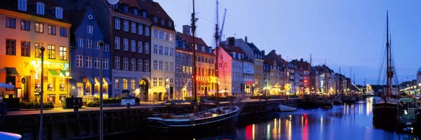 Denmark: Waterfront Townhouses, Nyhavn, Copenhagen, Denmark by Panoramic Images
