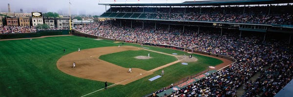 Canvas Print: Wrigley Field During Baseball Game, Chicago, Illinois, USA by Panoramic Images