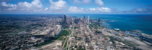 Aerial View Of A Cityscape, Lake Michigan, Chicago, Cook County, Illinois, USA
