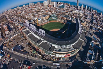 Panoramic Images - Framed Fine Art Prints: Aerial View Of Wrigley Field, Chicago, Cook County, Illinois, USA by Panoramic Images