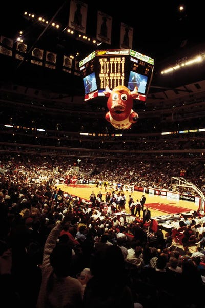 Fine Art Print: Basketball Match In Progress, Chicago Bulls Vs. New Jersey Nets, Chicago, Cook County, Illinois, USA by Panoramic Images