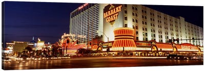 USA, Nevada, Las Vegas, Buildings lit up at night Canvas Art Print - Nevada Art