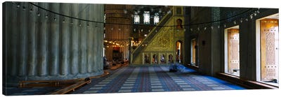 Interiors of a mosqueBlue Mosque, Istanbul, Turkey Canvas Art Print - Turkey Art