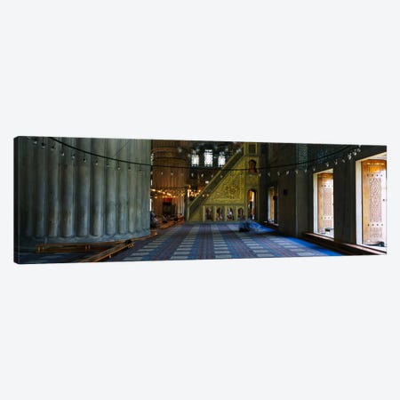 Interiors of a mosqueBlue Mosque, Istanbul, Turkey Canvas Print #PIM1693} by Panoramic Images Canvas Wall Art
